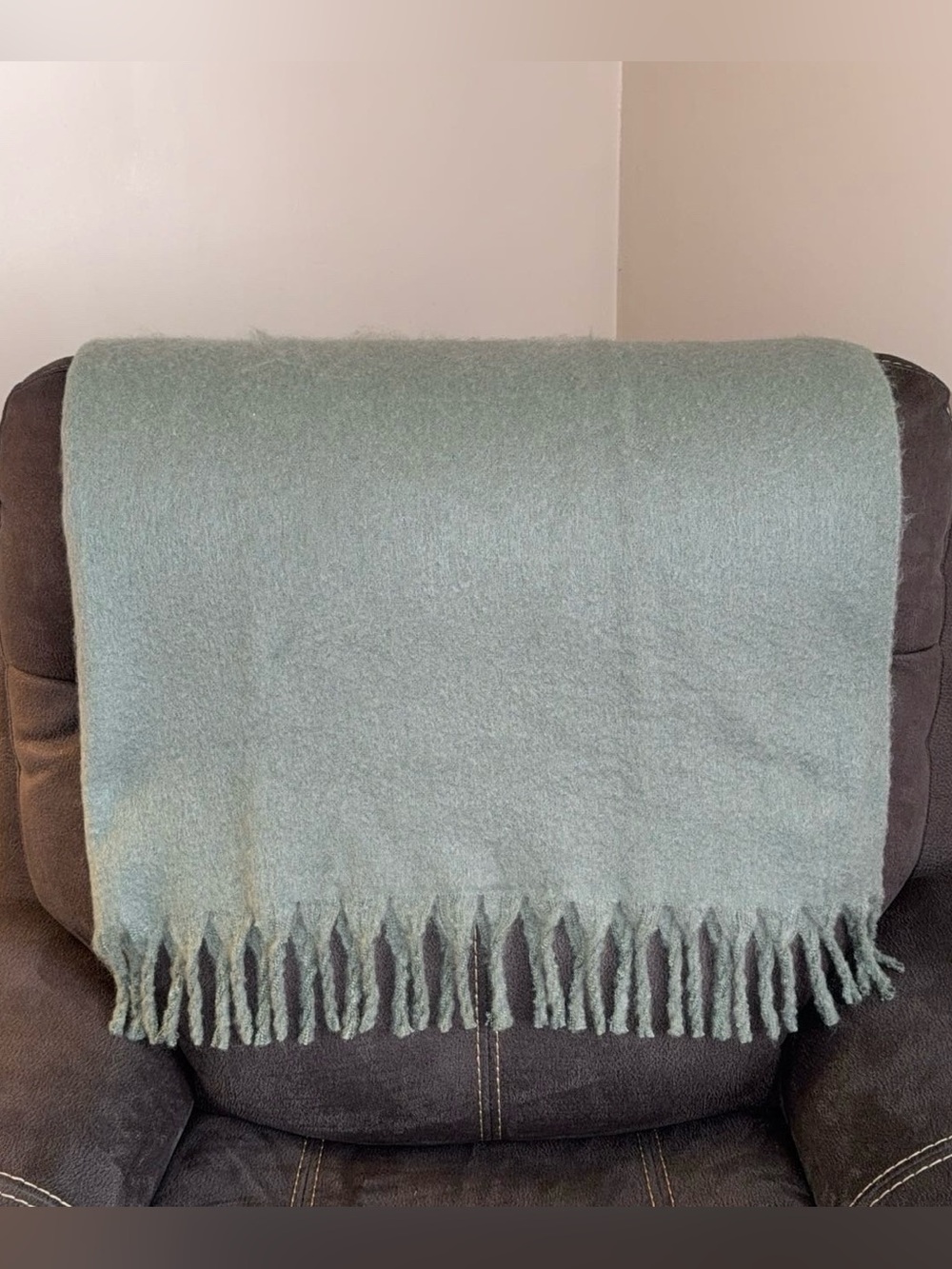 Green couch throw tassel blanket decorative green ash NWOT